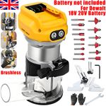 Cordless Compact Router for DeWalt 18V 20V Battery 6 Speeds for Woodworking Tool
