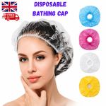 50-100Pcs Disposable Waterproof Shower Caps Plastic Elastic Bath Cap for Women