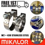 Exhaust Clamps Mikalor Supra Hose Clips 430 Stainless Steel W2 Heavy Duty T Bolt