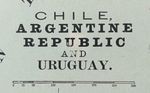 1900 ARGENTINA CHILE URUGUAY SOUTH AMERICA Map 26"x18" CRAM Old Antique Original
