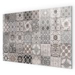 Glass Hearth Plate for Wood Stove Decorative Tile Patterns Square Rectangular