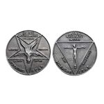 Lucifer Pentecostal Coin Baphomet Yes No Morningstar 32mm Metal Fantasy Coin