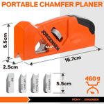 Chamfer Plane for Woodworking with 4 Cutter Heads ,Edge Corner Flattening Tool