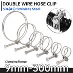 UNIVERSAL DOUBLE WIRE HOSE CLIP ADJUSTABLE CLAMP FOR POND PIPE TUBE FILTER PUMP