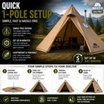 MCETO 400 Pro Pyramid Hot Tent 4m Diameter Stove Jack Bushcraft Camping Shelter