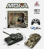 Remote Control Military Tank Scale RC with 360° Rotating Turret Toy for Kids