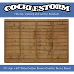 4ft High x 6ft Wide Golden Brown Fence Panel - Free Delivery Within 70 Miles