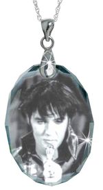 Elvis Pendant Genuine Crystal 1968 Comeback - Sterling Silver Bale & Chain