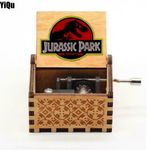  Wooden Hand Crank Black Queen Jurassic Park Music Box Kids XmasToy Gift new