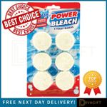 POWER BLEACH TOILET BLOCKS PACK OF 6 DUZZIT CLEANER CLEANING CISTERN TABLETS NEW