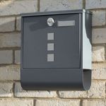 Post box Mail Box Large Steel Lockable Outside Letter Wall Mounted With 2 Keys