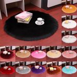 Soft Rug Faux Furs Round Carpet Non Slip Fluffy Sheepskin Rugs Bedroom Mat Home