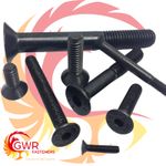 10-32 UNF Socket Countersunk Screws - Allen Bolt High Tensile Black Self Colour
