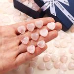 Heart-Shaped Polished Rose Quartz Tumbled Stones 1.5 cm across - pastel pink
