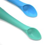 Baby Friendly Weaning & Teething Spoons (2 pack) - Food Grade Silicone Teether