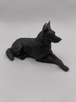 Resin Alsatian German Shepherd Dog Ornament Figurine Homemade, Black Gift Uk New