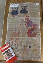 Vintage Rare Turkey Paton Rug Canvas Nursery Tales Readicut Rug Making 