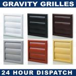 External Wall Air  Vent Cover 4" 5" 6" Gravity Flap Grille White Duct Vent