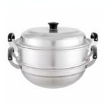Aluminum Steamer Pot with Insert Multi-Purpose Round Bottom Stockpot Uncoated