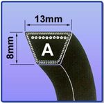 A SECTION V BELT SIZES A77 - A100 V BELT 13MM X 8MM VEE BELT
