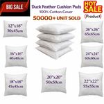 Hotel Quality Duck Feather & Down Cushion Pads Inserts Inners 16"18"20"22"24"26"