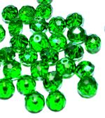 wholesale strings of AAA green faceted glass crystal rondelle beads of 8 & 10 mm