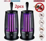2X Mosquito Killer Lamp Electric Rechargeable Zapper Bug Fly Insect Trap Light~
