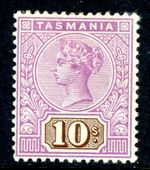 Tasmania 1892 Australia 10s Mauve & Brown SG # 224 Mint T793