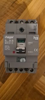 Hager h3 x160-H 100A Triple Pole MCCB Circuit Breaker (HDA100U) — Tested