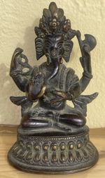 Solid Bronze Ganesh India 610 Grams Elephant C 1960-1980 Ganesha