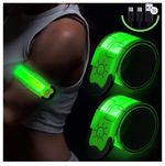 Set of 2 Rechargeable LED Armband 35x4cm Clap Strap Wristband Night Safety Light
