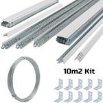 10m2 White Suspended Ceiling Grid System Metal Kit Frame Suspension 600mm x 600