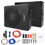 UK 10'' Car Subwoofer Active Underseat Bass Box Audio Sub Speaker Amplifier 600W