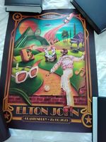 elton john  print Glastonbury last uk gig  16 x 12 inches  + signed print