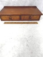antique dresser box 2 drawers wood birds eye maple fronts 15x8x3 dovetails 1800