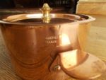 VINTAGE~ANTIQUE QUAINT LITTLE FRENCH COPPER PAN WITH LID SIGNED VILLEDIEU