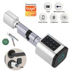Smart Door Lock Cylinder for Tuya Fingerprint Password Card App Keys 60-90mm