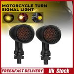2x Aluminum Motorcycle Indicators Turn Signals Light Amber Motorbike Bullet Bulb