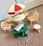 80's Vintage TOMY Sylvanian Families Patio Furniture Set & BBQ 3312