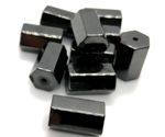 Large Hematite Faceted Tube Beads 15mm - Pack of 10
