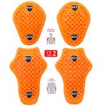 Flat Flexible Level 2 Biker Jacket Shoulder Elbow Armour Inserts Upgrade 4Pc Set
