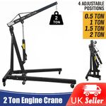 2 Ton Hydraulic Folding Engine Crane Stand Hoist Lift Jack Garage Workshop BLACK