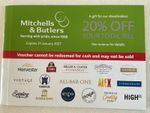 6 x 20% Off Mitchells & Butlers Vouchers EXP 2027 Harvester Miller Carter Toby