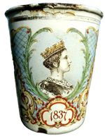 Queen Victoria Diamond Jubilee enamelled metal beaker 1897