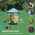 Portable Squirrel-proof Wild Bird Seed Feeder For Garden Yard Hanging Spinning