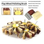 180mm Sisal & Sandpaper Sanding Flap Wheel Polishing Brush 1/4" Shank Derusting