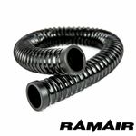 RAMAIR Black Cold Air Feed Ducting Hose Pipe -  50mm x 1000mm with End Caps