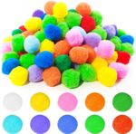 100x 40mm Pom Poms 10Colours  Premium Furry Pompoms  Creative Crafts Decorations