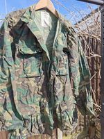 US Army ERDL Camo Vietnam Era Jacket Medium Long Used Good Condition Vintage USA