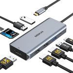 Laptop Docking Station Type-C Dual 9 In 1 HDMI Hub Adapter USB-C Triple Display